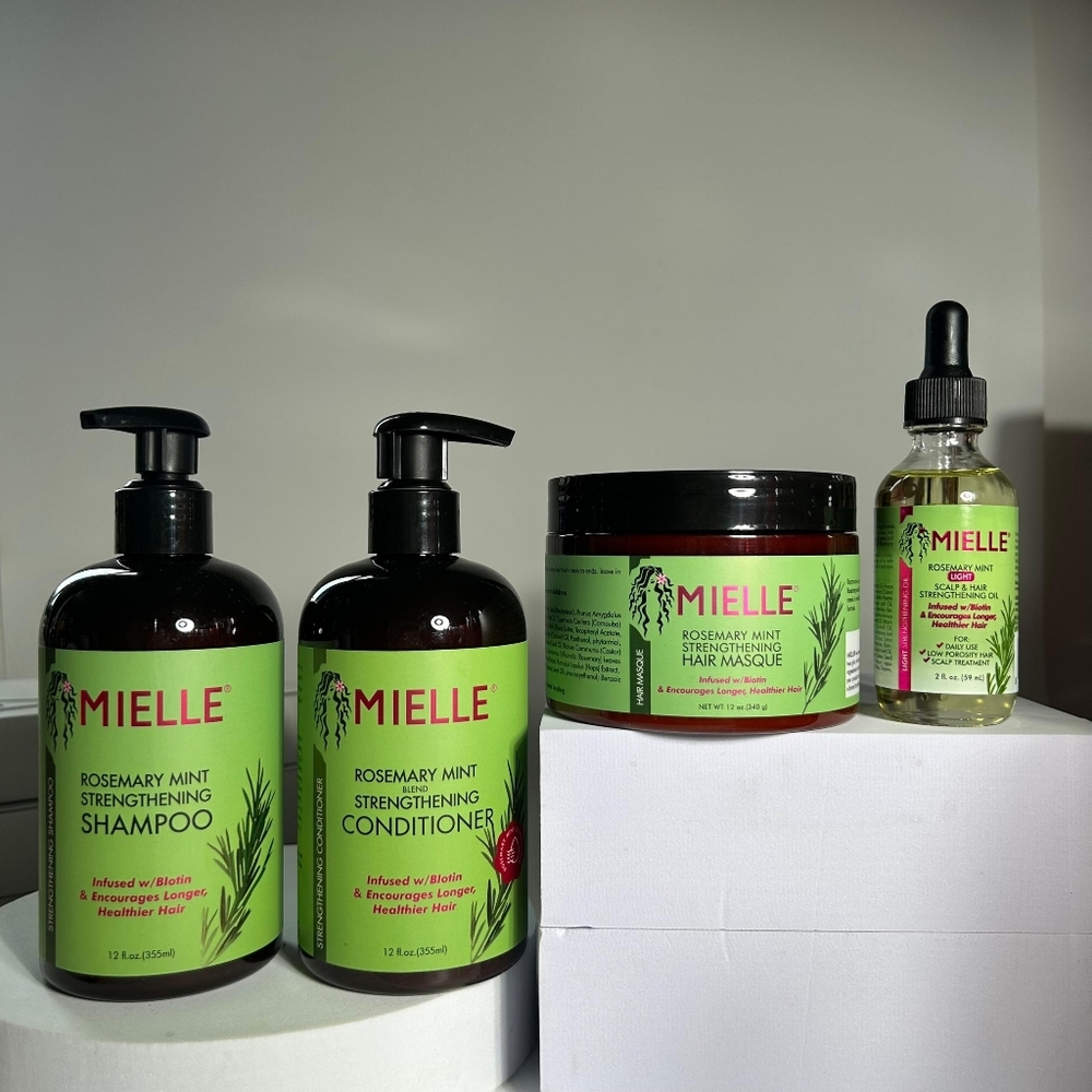 Mielle Rosemary Mint Scalp & Hair Strengthening Oil, Set Of Four